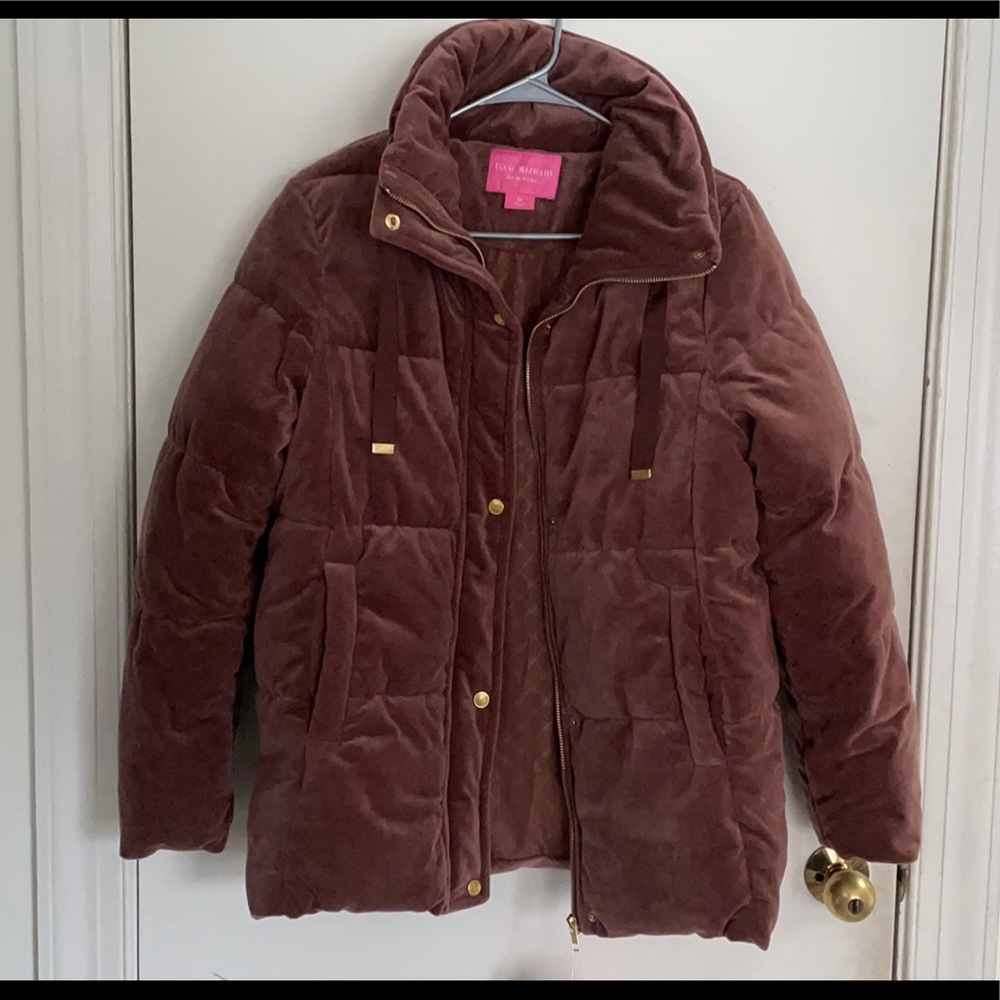 Isaac Mizrahi velvet puffer jacket